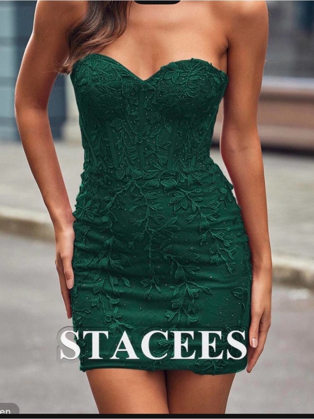 Stacees Sheath/Column Sweetheart Short/Mini Tulle Homecoming Dress - Picture 3 of 3